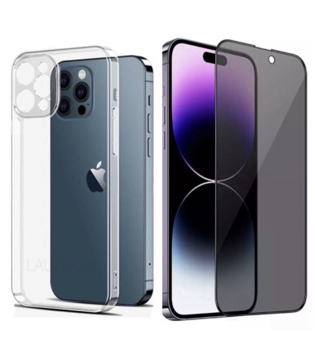 iPHONE 14/15/16/17PRO MAX PLUS AIR Husa TPU Camera Cover +Folie Sticla