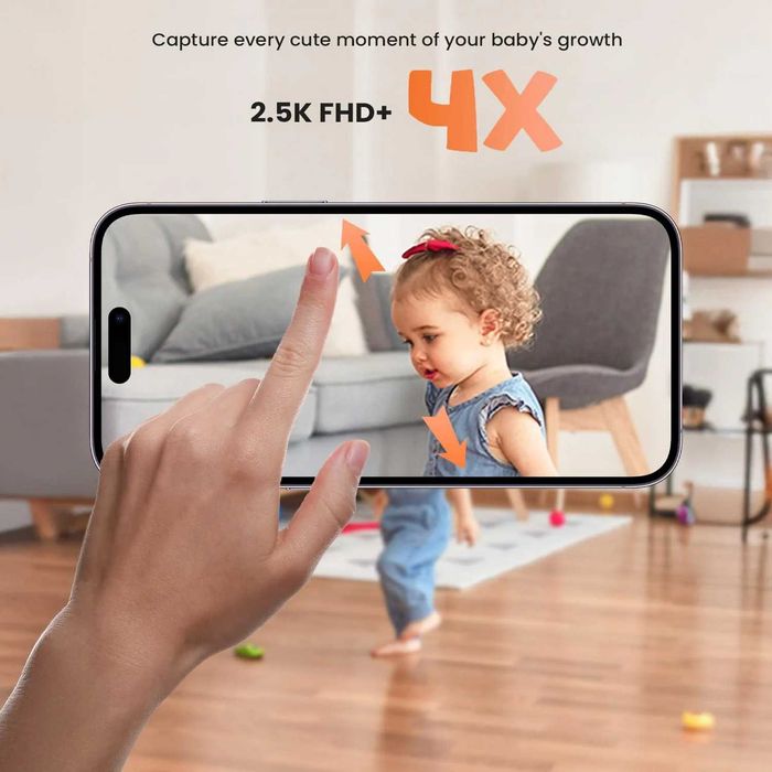 Camera de supraveghere cu monitor pentru bebelusi ieGeek - Baby 5 Acoperire 360°, Vedere Nocturnă
