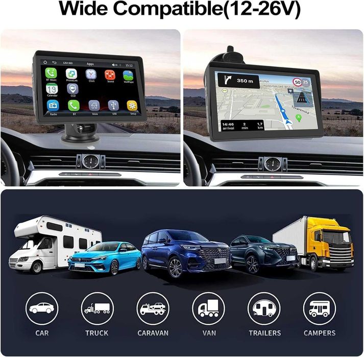 Мултимедия Camecho Wireless Carplay & Android Auto, 7-инчов