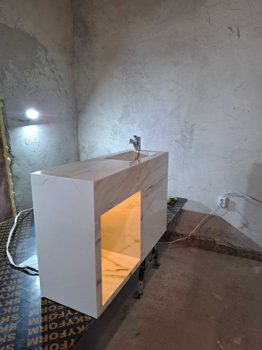 Мивка от гранитогрес . Шкаф с умивалник Луксозна мивка с шкаф
