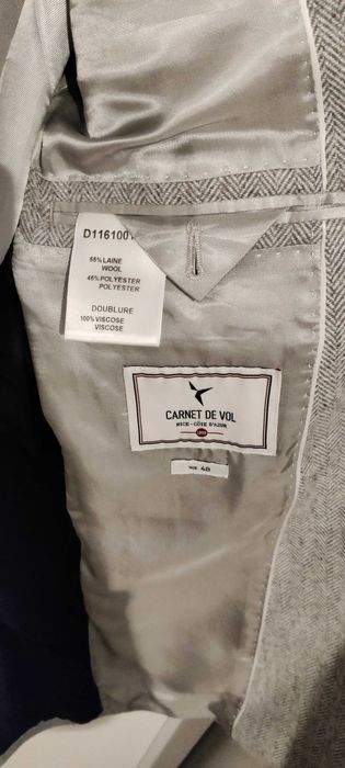 Sacou de lana herringbone pattern