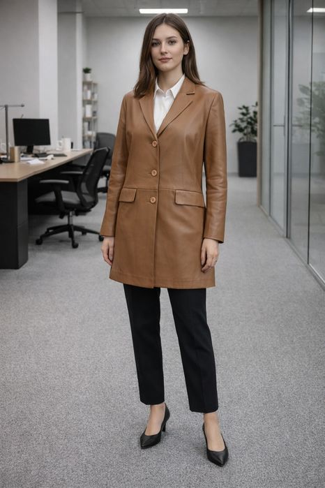 Пальто кожа Италия