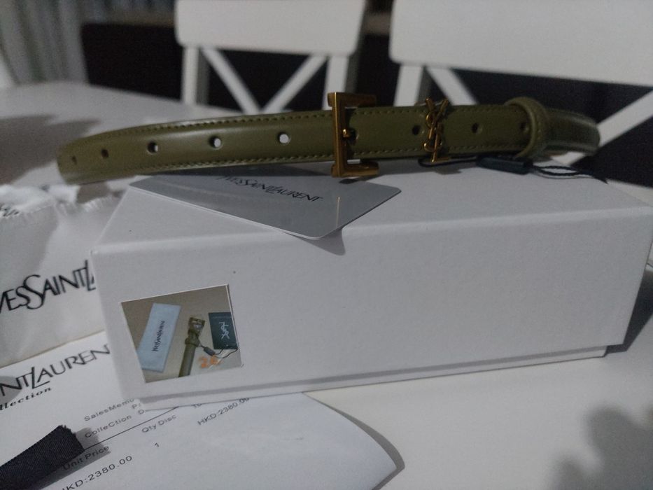 Curea din piele de vițel YSL, full box!