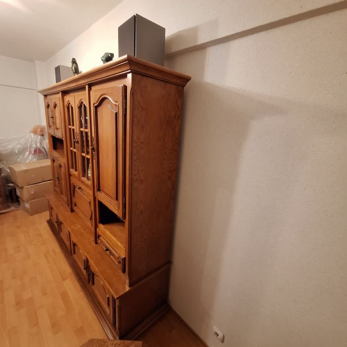 Mobila sufragerie din lemn masiv + comoda TV+ canapea + fotoliu