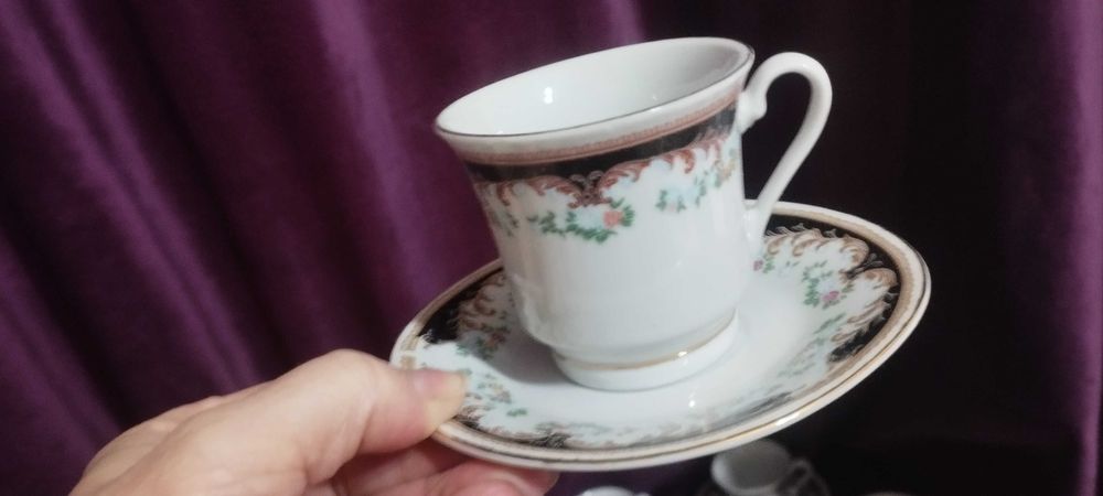 Посуда, хрусталь, чашки с блюдцами 12шт