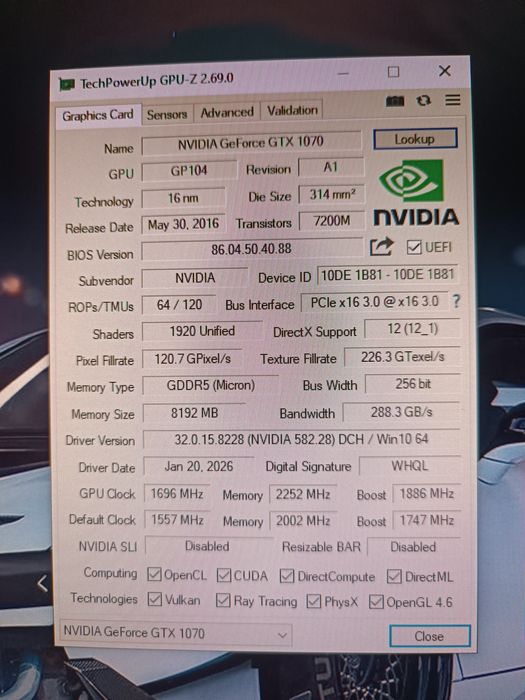 Gtx 1070 game rock