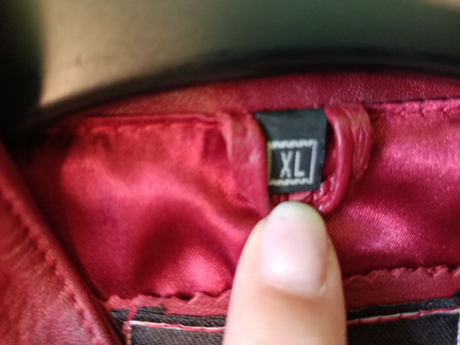 Haina piele 3/4 marime XL, culoare rosu-grena