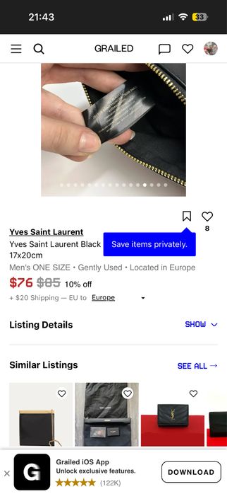 Yves Saint Laurent bag poseta geanta farduri