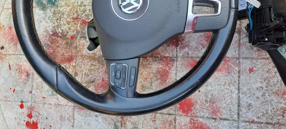Volan piele cu padele si comenzi volan,airbag  VW Golf 6,Passat,CC,Tou