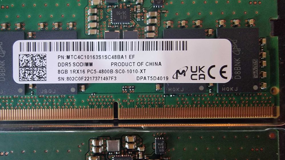 Kit sodimm Micron 16GB (2x8GB) DDR5 laptop 4800MHz