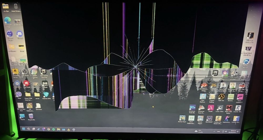 144hz 24’ Acer Nitro QG241YPbmiipx със счупена матрица