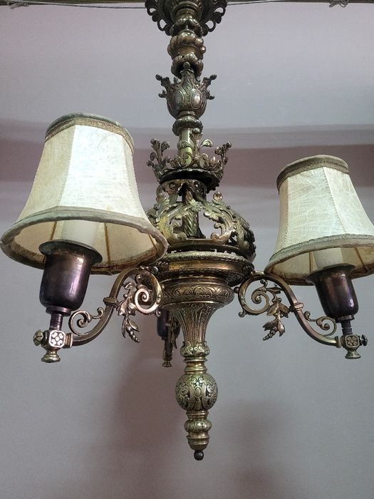 Винтидж месингов абажур