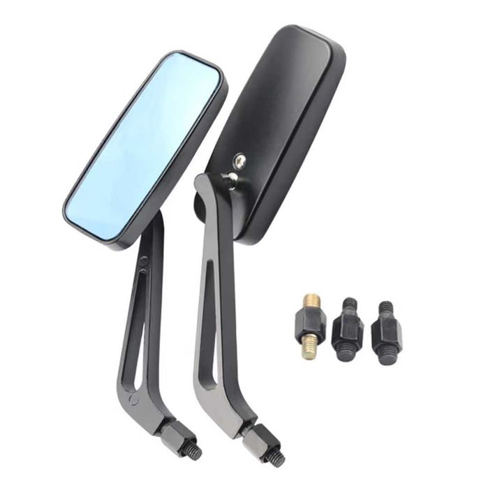 Oglinzi retrovizoare dreptunghiulare universale pentru ghidon motocicletă aliaj aluminiu - pereche