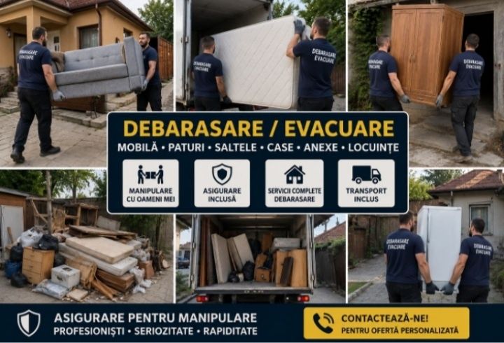 Debarasam mobilier vechi deseuri obiecte diverse haine asiguram manipularea