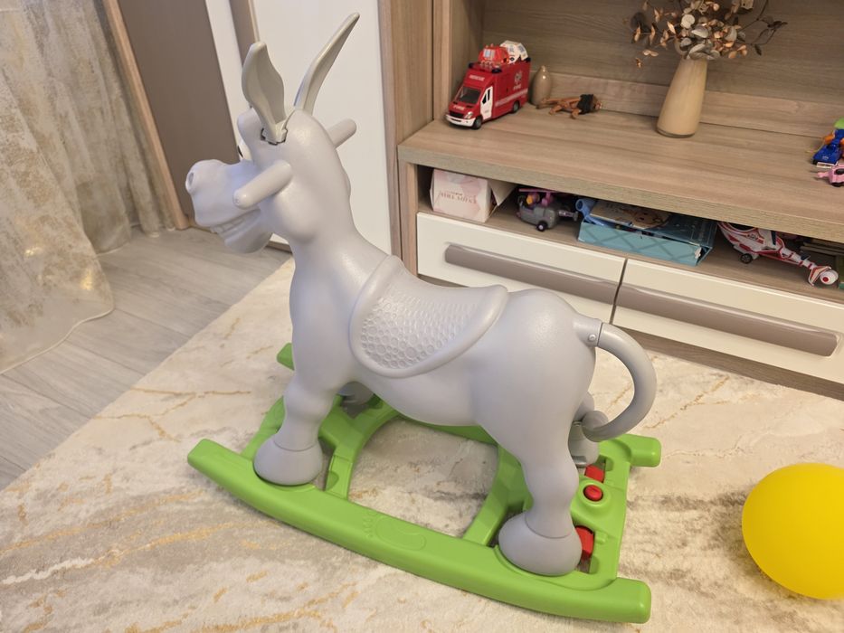 Balansoar pentru copii Pilsan 2in1 Rocking Donkey gri/verde
