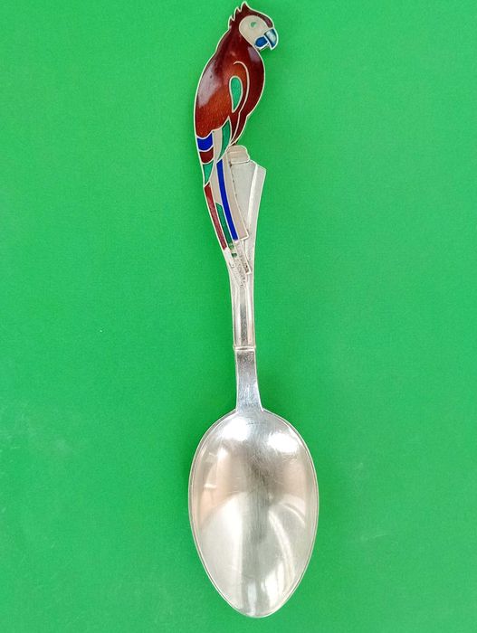 Чайная ложка Попугай. Серебро 916.