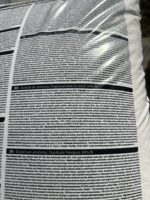 Azotat de amoniu 34% azot