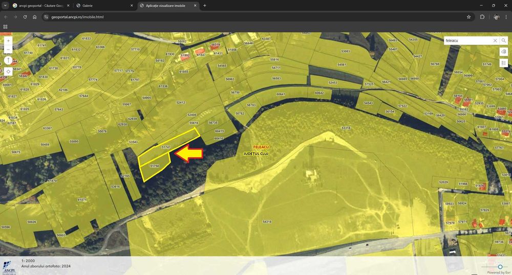 Vand/schimb 4000mp intravilan Feleacu cadastru+CU; super panorama Cluj