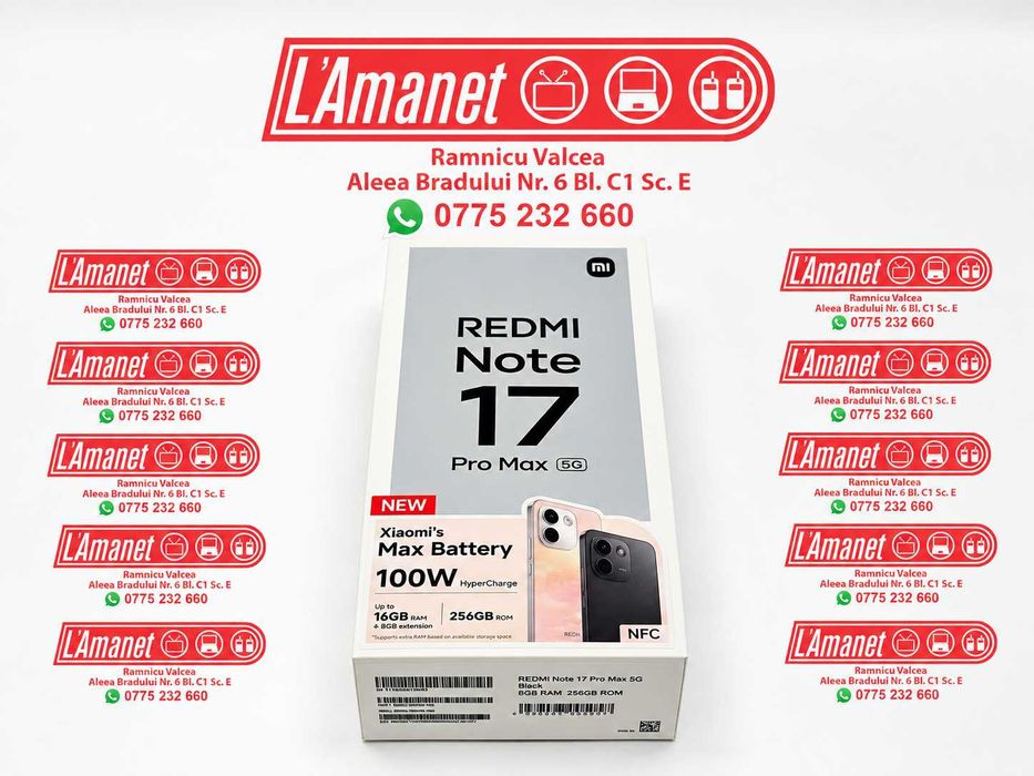 Xiaomi Redmi Note 17 Pro Max 5G Black 256Gb 8GB Ram DualSim Neverlocked NOU Sigilat