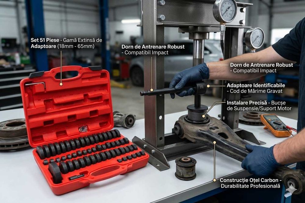 Trusa bucse rulmenti 51 piese universala auto profesionala