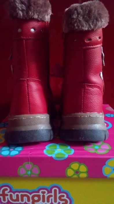 Cizme nr. 29, NOI, Fungirls, piele naturala, rosii, fete, cu eticheta