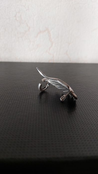 Серьга кафф, серебро родированное Sokolov.