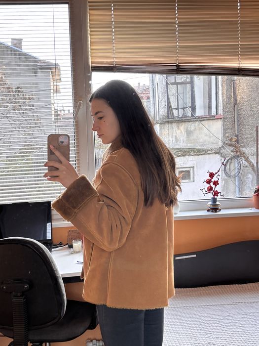 Зимно кожено палто