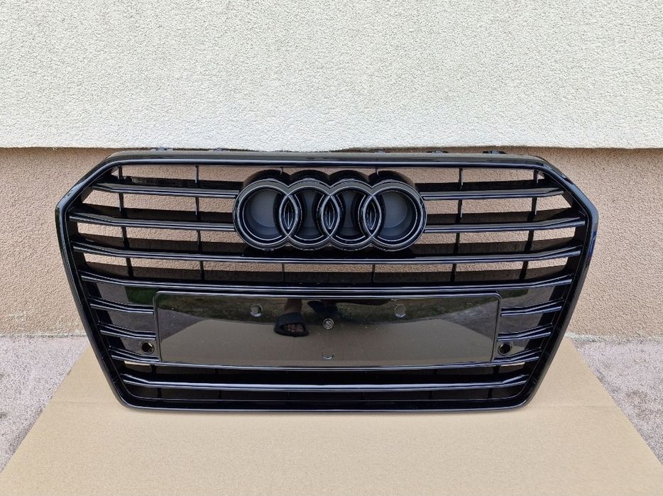 Grila centrala Audi A6 C7 facelift 2014-2018 Negru Lucios