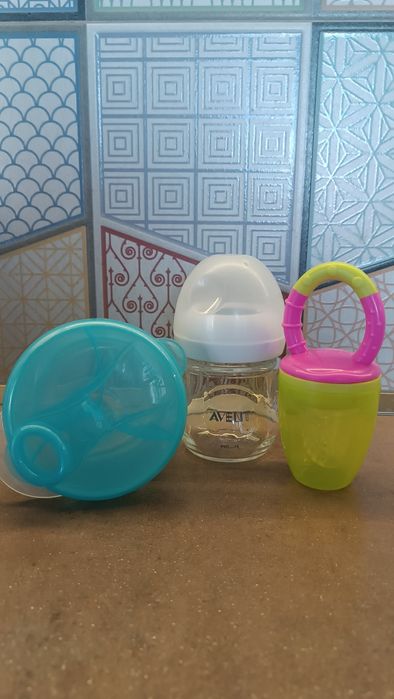 AVENT Купа за съхранение на мляко+стъклено шише+силиконов биберон