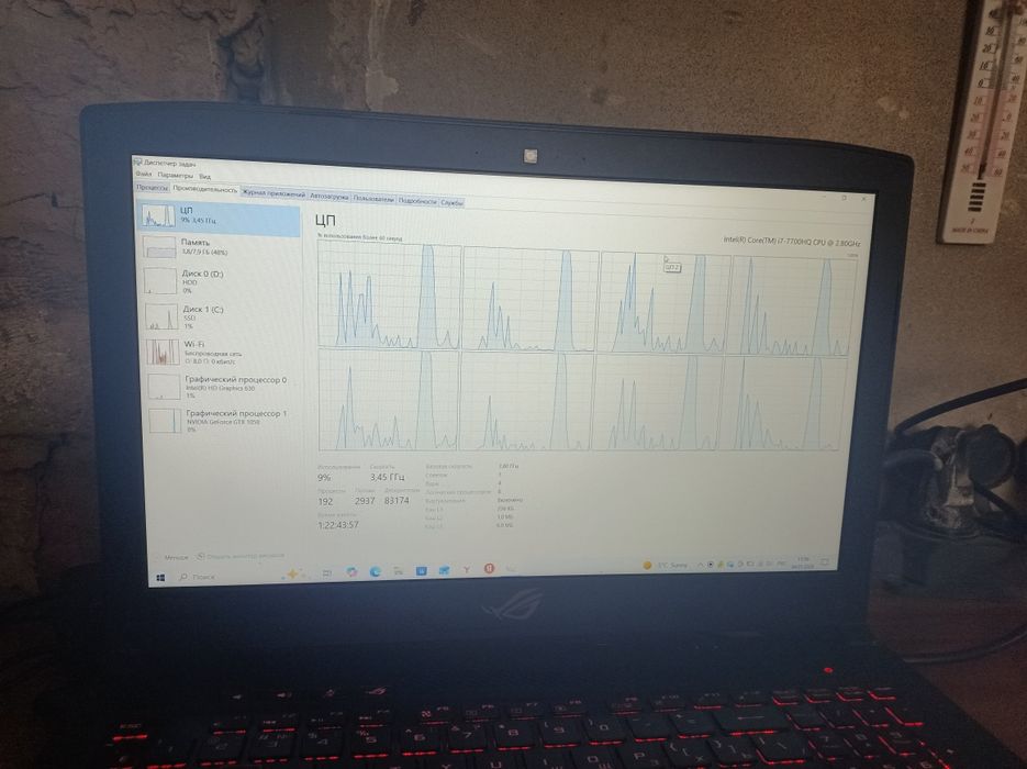 Продам ноутбук бу Асус модель Gl503v