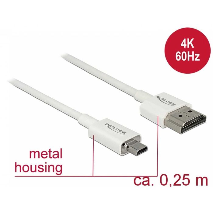 Cablu micro-HDMI (HDMI-D) tata la HDMI tata slim 4K premium