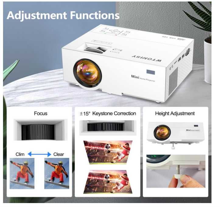 Videoproiector LED Full HD 1080p Ysametp Mini Projector Portable