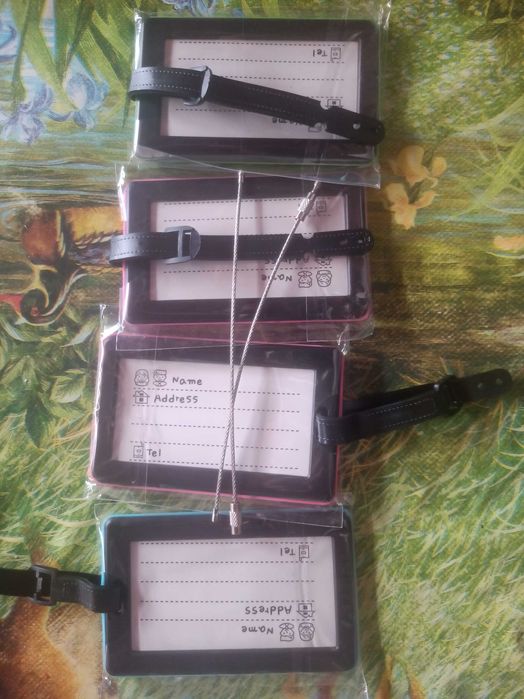 Комплект етикети за багаж, различни цветове 4 броя в опаковка