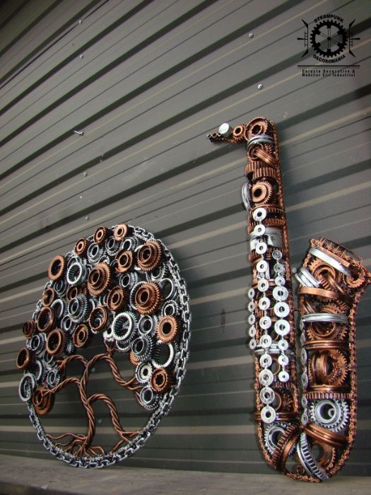 Sculptura saxofon din fier- Razvan GHITA. marime reala