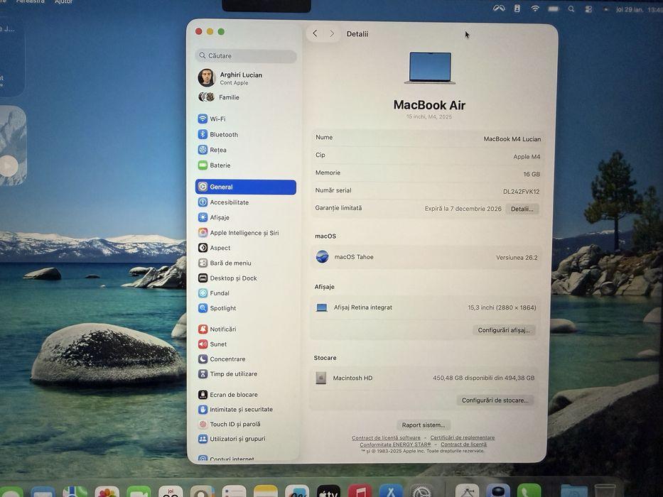 Macbook Air M4 15 inch Starlight GOLD 16 Gb 512 Gb, ca NOU cu Garantie