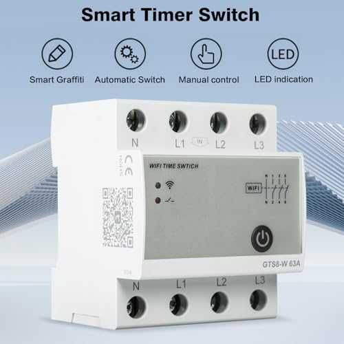 WiFi смарт таймер Ailao Tuya 4P 63A GTS8-W