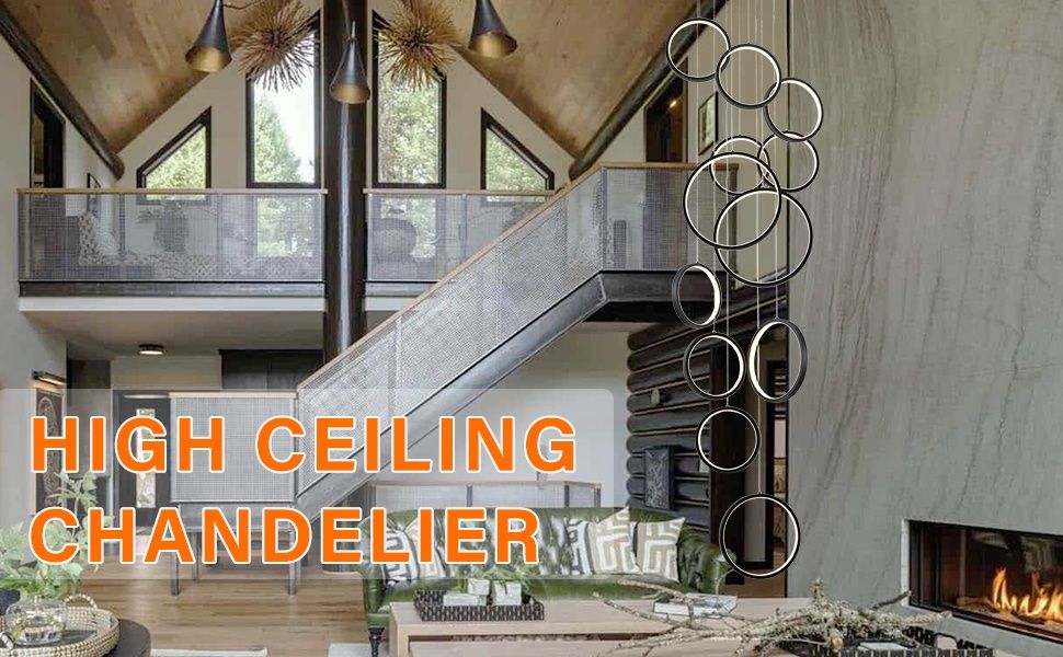 Черни висящи рингове 12 или ринга за висок таван, стълбище