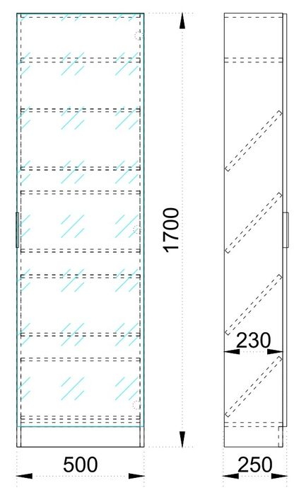 Шкаф за обувки с огледална врата