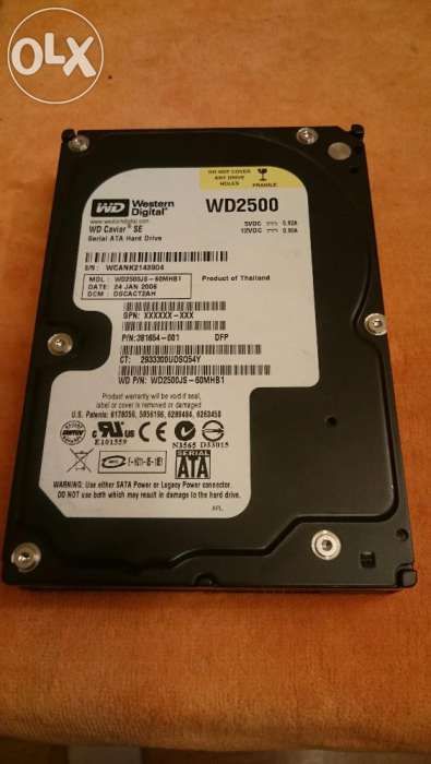 Hard Disk WD Western Digital 250GB - HDD  WD2500 - lot 8 buc
