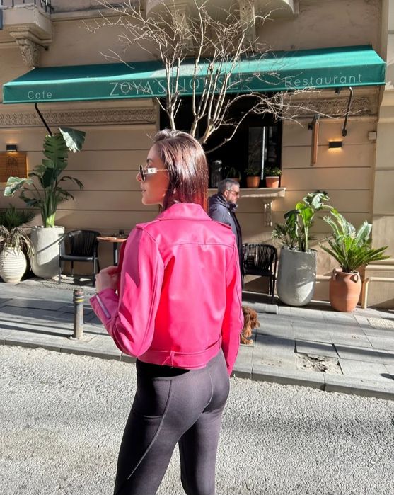 Jacketa biker imitație