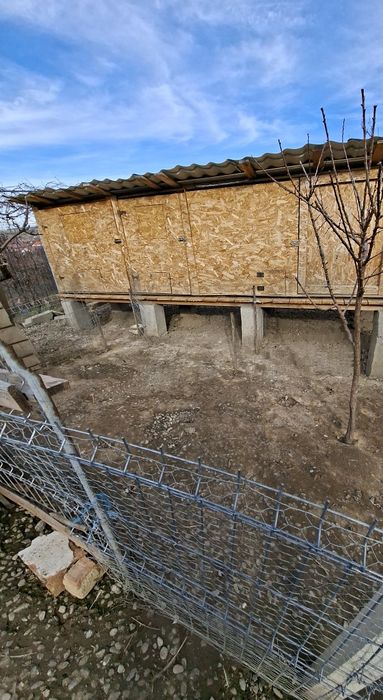 Coteț Găini Modular din OSB - Solid, Ridicat,40-60 păsări 550×200×150