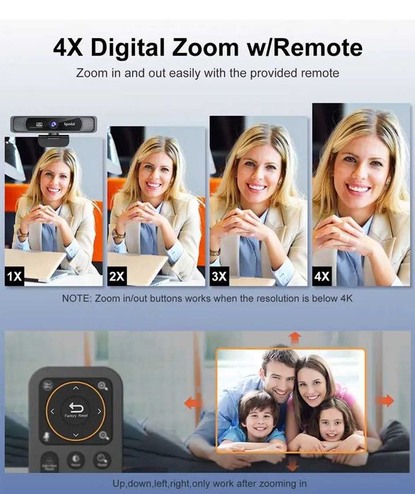 Веб камера 4К широкоугольная 120 градусов