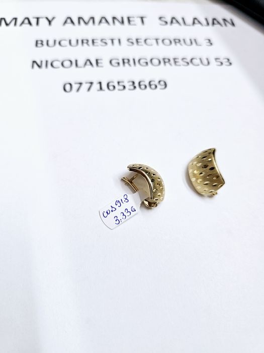 Vand cercei din aur 14 k 3.33 g cod 918