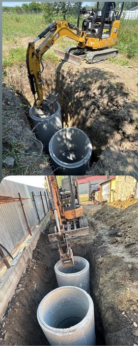 Inchiriez miniexcavator de 3 tone si bascula 3.5 tone transport agregate balastiera