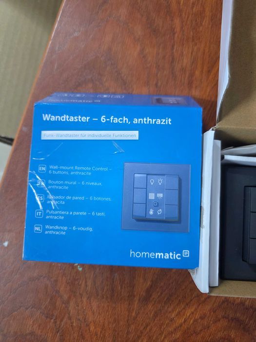 Întrerupător de perete Homematic IP Smart Home - 6 poziții, Antracit