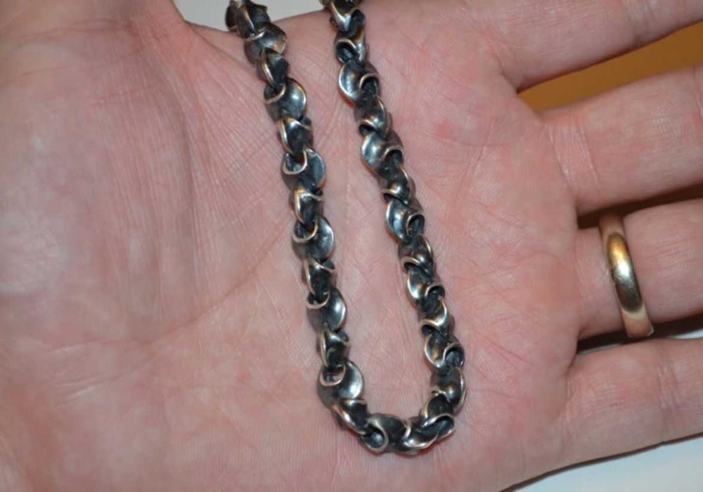 COLIER ARGINT 925 - La baza gatului - Patinat - Unisex - 56g.- Vintage