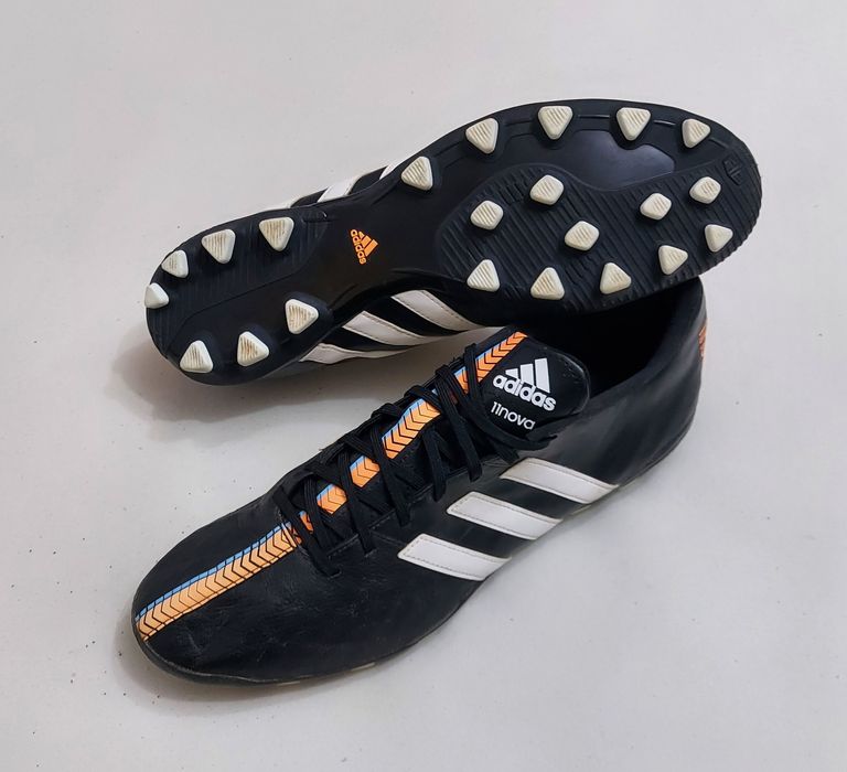 Ghete de fotbal ADIDAS 11 Nova crampoane pt. gazon iarbă, piele, nr 48
