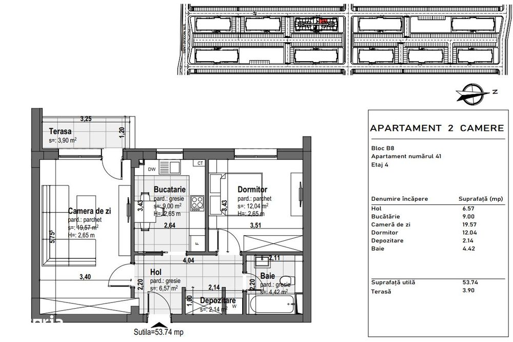 Apartament nou/intabulat - 2 camere-Coresi-Mosaic Residence-Tractorul — fotografia 3