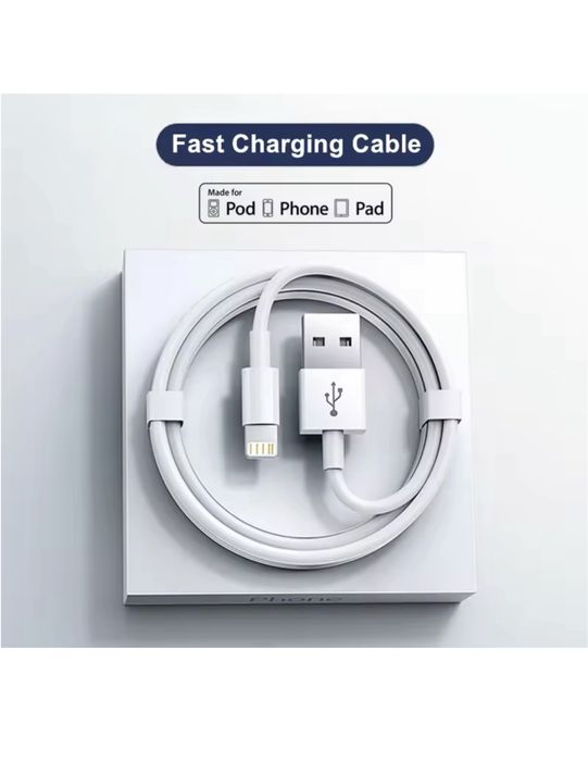 Cablu Usb, Nou, Alb, Compatibil Orice IOS Iphone Ipod Ipad