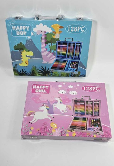 Дигитално куфарче 128 части за рисуване с метална дръжка и закопчалки